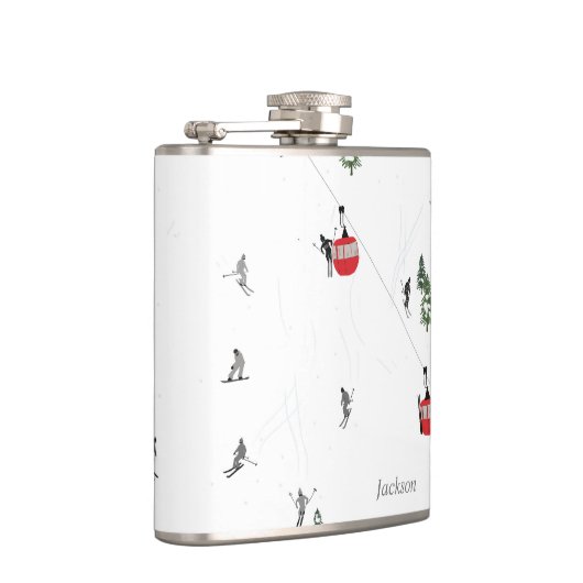 Gepersonaliseerde vakantie skilift heupfles (Rechts)