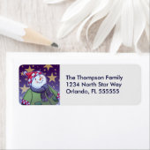 Gepersonaliseerde vakantie sneeuwman retour adresl etiket (Insitu)