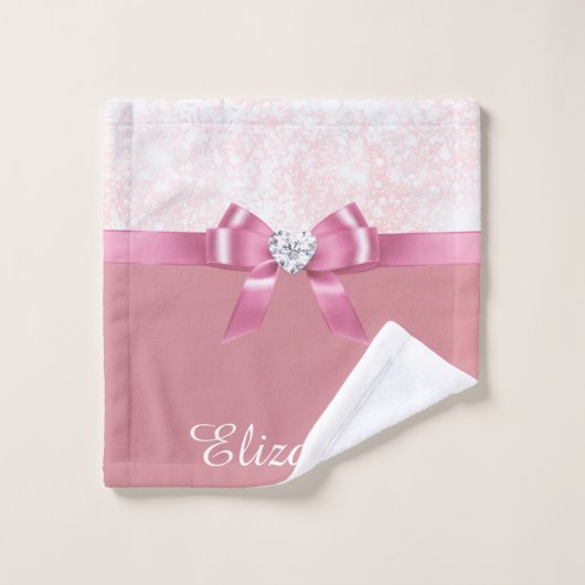 Gepersonaliseerde Vakantie Sparkle Snowflake Washa Washandje (Wasdoekje)