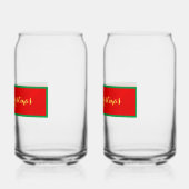 Gepersonaliseerde vakantieglamour blikvorm glas (Links)