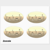 Gepersonaliseerde vakantieseizoen vibe ovale sticker (Vel)