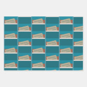 Gepersonaliseerde vakantiewens, bruin en blauw inpakpapier vel (Voorkant)