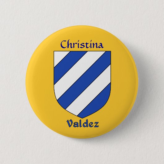 Gepersonaliseerde Valdez Historisch Schild Ronde Button 5,7 Cm (Voorkant)