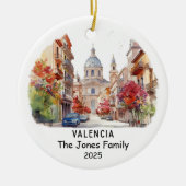 Gepersonaliseerde Valencia Ornament, Spanje Keramisch Ornament (Voorkant)
