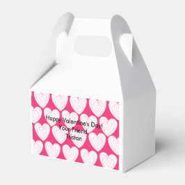 Gepersonaliseerde Valentijn Roze Hart Treat Box Bedankdoosjes