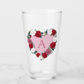 Gepersonaliseerde Valentijn Rozen Glas (Voorkant)