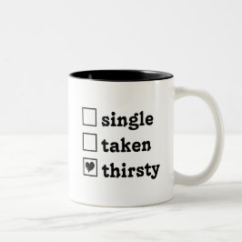 Gepersonaliseerde Valentijn Single Taken Dorst Tweekleurige Koffiemok