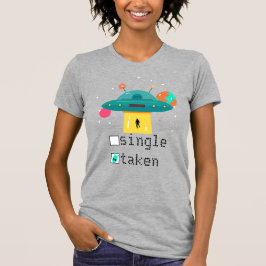 Gepersonaliseerde Valentijn Single Taken UFO T-shirt