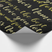Gepersonaliseerde VALENTIJN - Words of Love Black Cadeaupapier (Hoek)