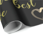 Gepersonaliseerde VALENTIJN - Words of Love Black Cadeaupapier (Rol Hoek)