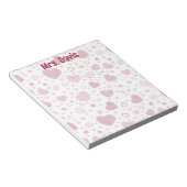 Gepersonaliseerde Valentijns hart thema rood Notitieblok (Schuin)