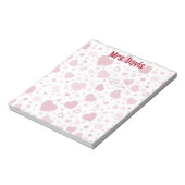 Gepersonaliseerde Valentijns hart thema rood Notitieblok (Linkerzijde)