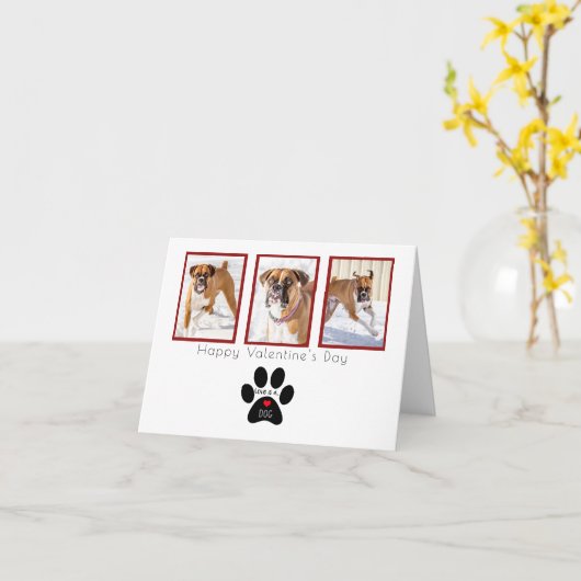 Gepersonaliseerde Valentijns - Liefde is een hond Kaart (Gele Bloem)