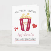 Gepersonaliseerde Valentijns Popcorn Love Kaart (Voorkant)