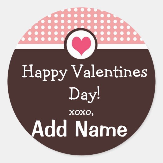 Gepersonaliseerde Valentijnsdag Behandel Sticker (Voorkant)