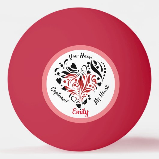 Gepersonaliseerde Valentijnsdag Cadeauidee Pingpongbal (Voorkant)