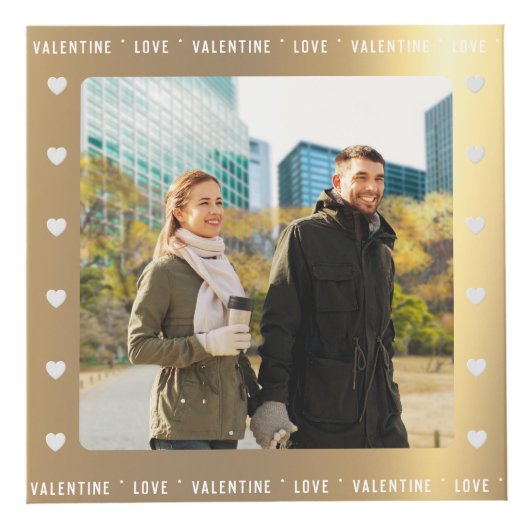 Gepersonaliseerde Valentijnsdag Faux Gold Multi Fo Kubus (Rechts)