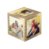 Gepersonaliseerde Valentijnsdag Faux Gold Multi Fo Kubus (Achter hoekig)