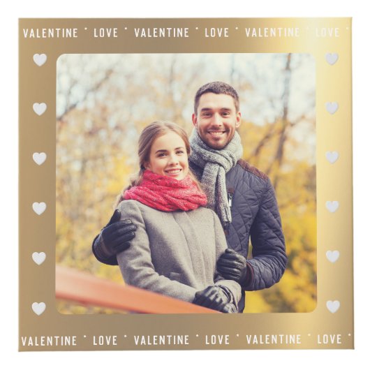 Gepersonaliseerde Valentijnsdag Faux Gold Multi Fo Kubus (Voorkant)