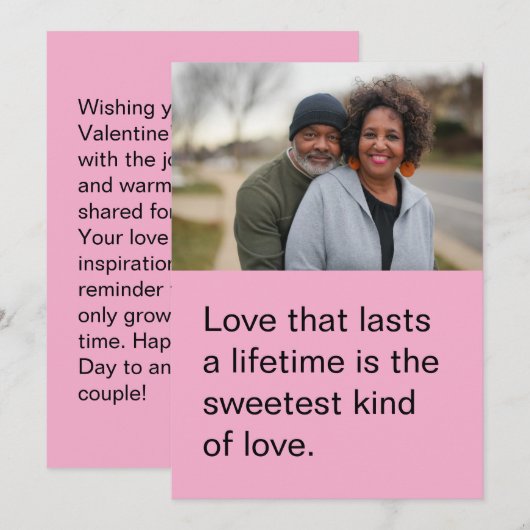 Gepersonaliseerde Valentijnsdag Flat Kaart voor he (Voorkant / Achterkant)