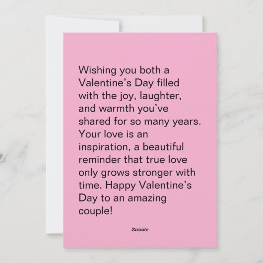 Gepersonaliseerde Valentijnsdag Flat Kaart voor he (Achterkant)