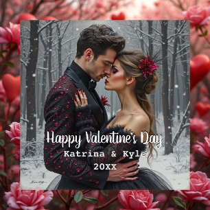 Gepersonaliseerde Valentijnsdag Foto & Naam Orname Keramisch Ornament