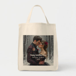 Gepersonaliseerde Valentijnsdag Foto & Naam Tote Bag