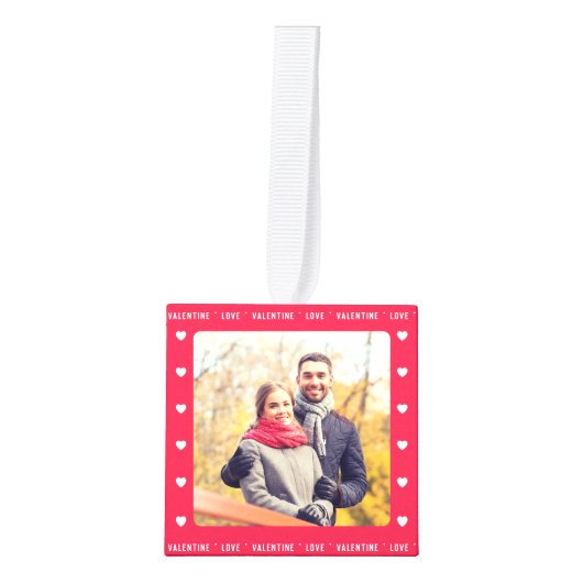 Gepersonaliseerde Valentijnsdag Gift Rood Multi Fo Decoratie (Voorkant)