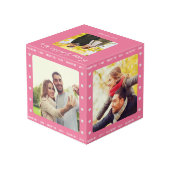 Gepersonaliseerde Valentijnsdag Gift Roze Multi Fo Kubus (Achter hoekig)