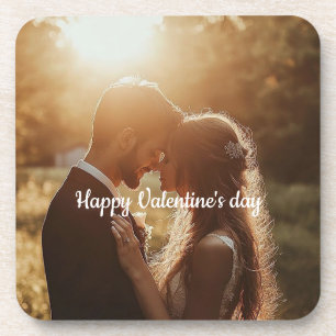 Gepersonaliseerde Valentijnsdag Hard Plastic Onder Bier Onderzetter