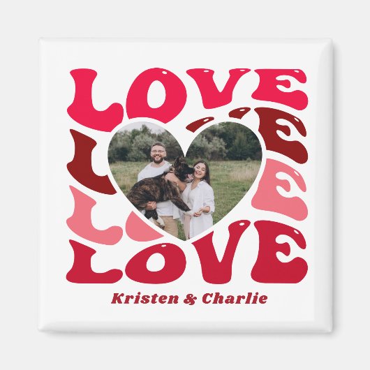 Gepersonaliseerde Valentijnsdag hart aangepaste fo Magneet (Voorkant)