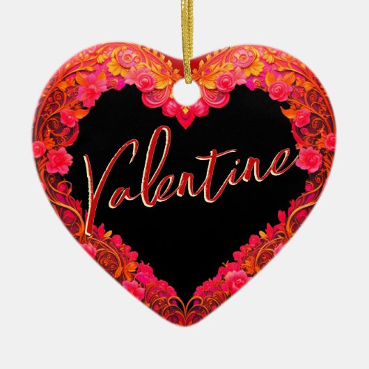 Gepersonaliseerde  Valentijnsdag Hart Ornament (Voorkant)