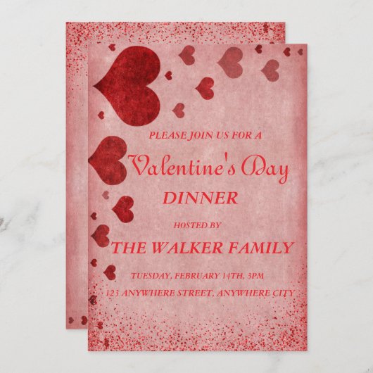 Gepersonaliseerde Valentijnsdag Invitation Kaart (Voorkant / Achterkant)