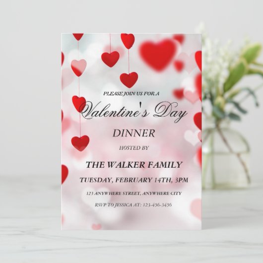 Gepersonaliseerde Valentijnsdag Invitation Kaart (Staand voorkant)