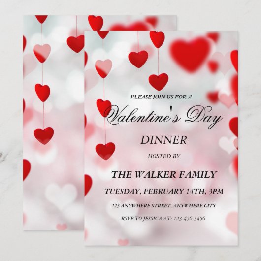 Gepersonaliseerde Valentijnsdag Invitation Kaart (Voorkant / Achterkant)