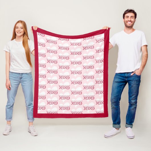Gepersonaliseerde Valentijnsdag Medium Fleece Deken (In situ)