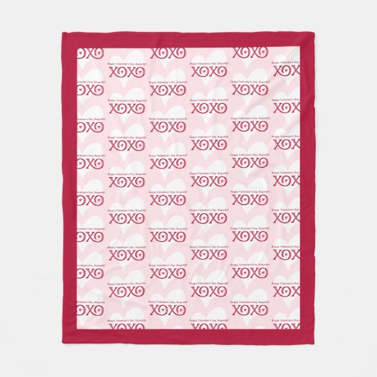 Gepersonaliseerde Valentijnsdag Medium Fleece Deken (Voorkant)