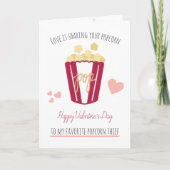 Gepersonaliseerde Valentijnsdag Popcorn Liefde Kaart (Voorkant)