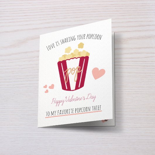 Gepersonaliseerde Valentijnsdag Popcorn Liefde Kaart