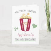 Gepersonaliseerde Valentijnsdag Popcorn Liefde Kaart (Voorkant)