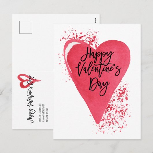 Gepersonaliseerde Valentijnsdag Post Kaart (Voorkant / Achterkant)