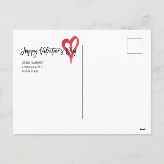 Gepersonaliseerde Valentijnsdag Post Kaart (Achterkant)