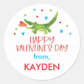 Gepersonaliseerde Valentijnsdag schooltraktatie Ronde Sticker (Voorkant)