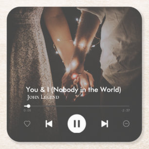 Gepersonaliseerde Valentijnsdag Song Paar Foto Kartonnen Onderzetters