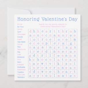 Gepersonaliseerde Valentijnsdag Word Search Puzzel Feestdagenkaart