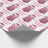 Gepersonaliseerde Valentijnse Bubble Gum Ball Mac Cadeaupapier (Hoek)