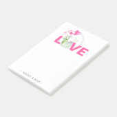 Gepersonaliseerde valentijnse harten en scactus post-it® notes (Schuin)