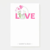 Gepersonaliseerde valentijnse harten en scactus post-it® notes (Voorkant)