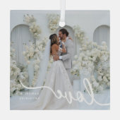 gepersonaliseerde Valentijnsfoto Glas Ornament (Achterkant)