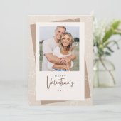 Gepersonaliseerde Valentijnskaart met foto roze Feestdagenkaart (Staand voorkant)